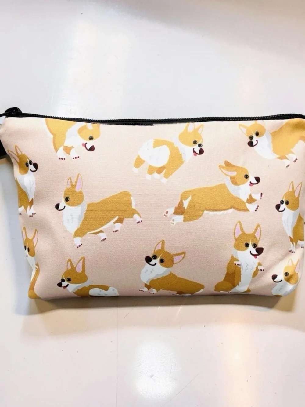 Corgi Dog Print Makeup or Pencil Case Cute Zipper Pouch Animal Print